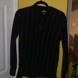 Long sleeve pinstriped cotton tee